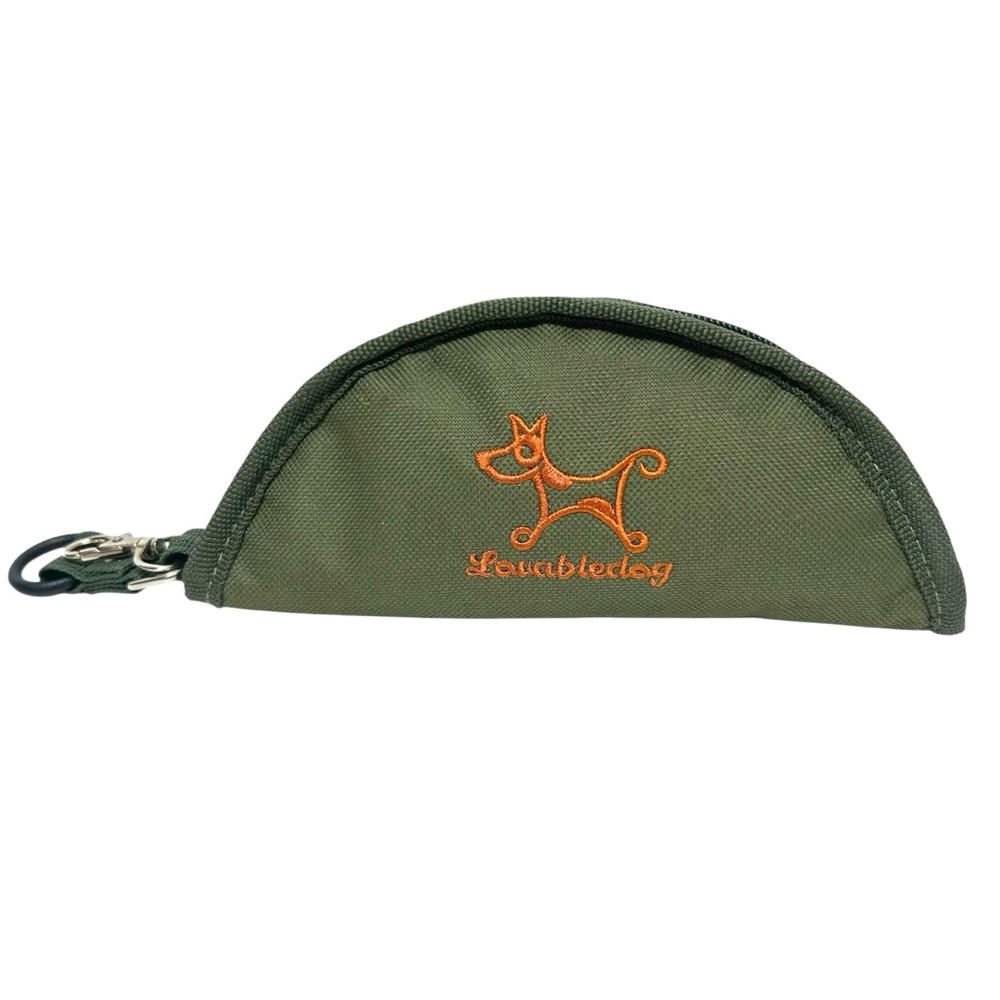 Collapsible Portable Fabric Travel Dog Pet Food Water Bowl Green Orange Outdoors